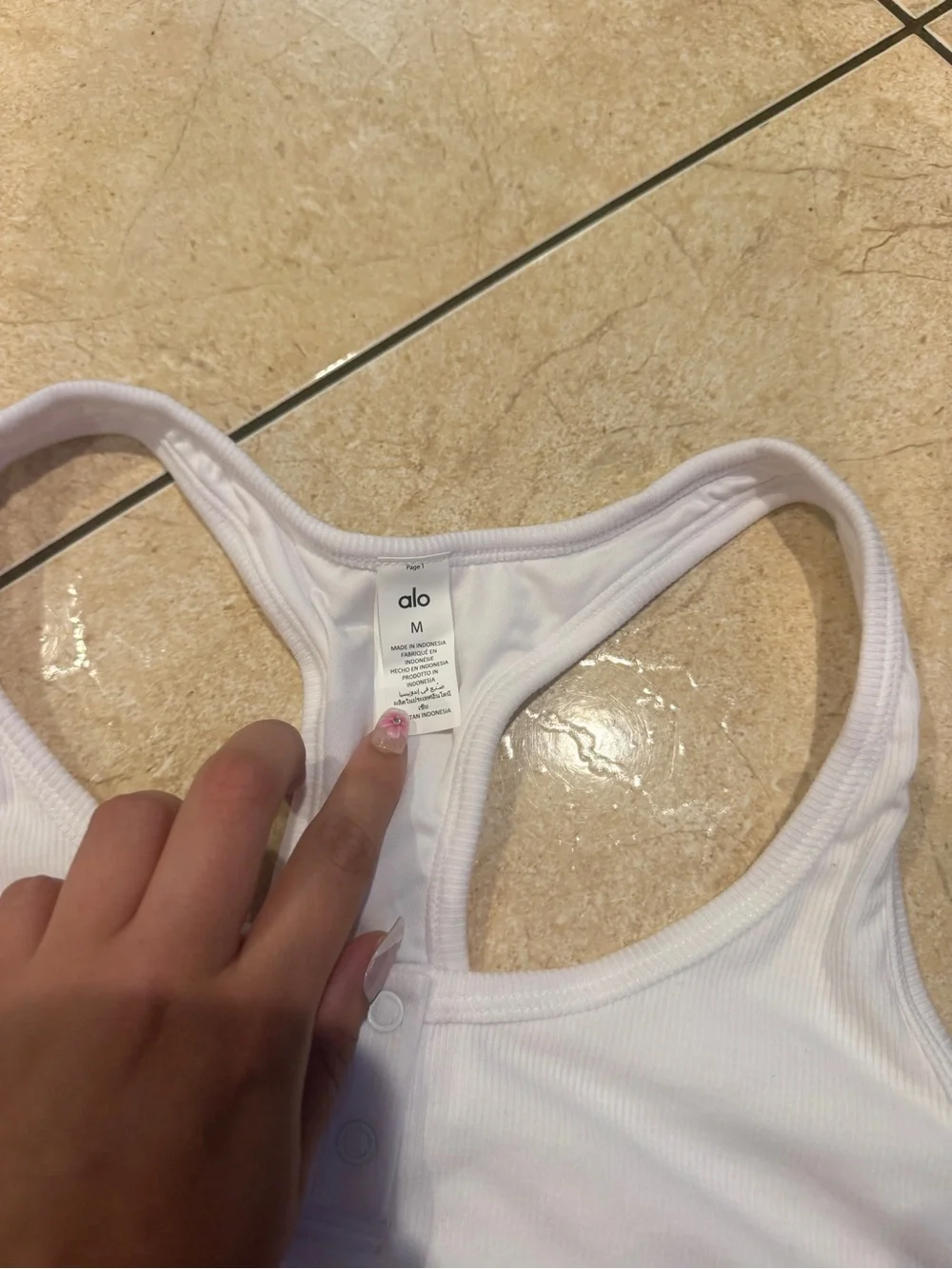 ALO Yoga Icon Ribbed Henley Bra - White